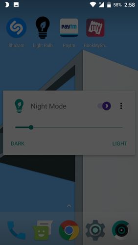 Capturas de pantalla del programa Night mode para teléfono o tableta Android.