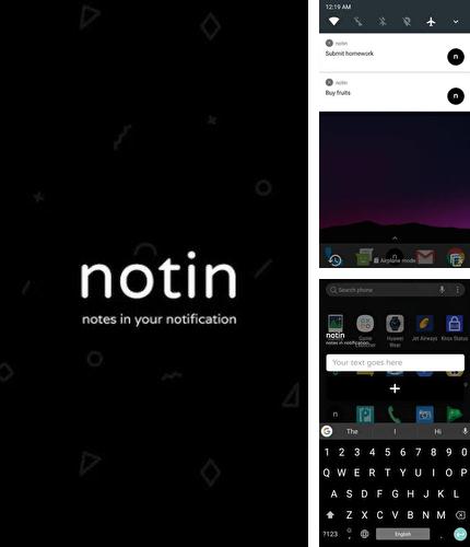 Бесплатно скачать программу Notin - notes in notification на Андроид телефоны и планшеты.