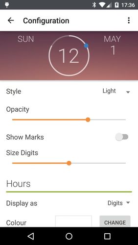 Capturas de pantalla del programa Light Flow para teléfono o tableta Android.