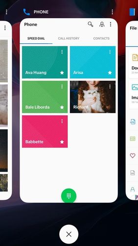 Capturas de tela do programa OnePlus launcher em celular ou tablete Android.