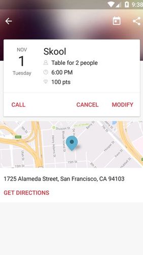 Screenshots of OpenTable: Restaurants near me program for Android phone or tablet.