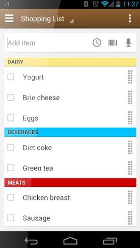 Laden Sie kostenlos Out of milk - Grocery shopping list für Android Herunter. Programme für Smartphones und Tablets.
