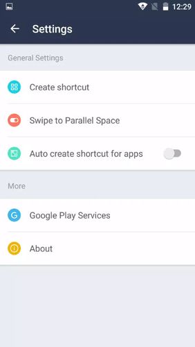 Application Parallel space - Multi accounts pour Android, télécharger gratuitement des programmes pour les tablettes et les portables.
