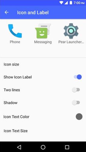 Screenshots of Pixel launcher program for Android phone or tablet.