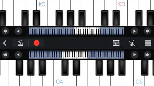 Screenshots des Programms Perfect Piano für Android-Smartphones oder Tablets.