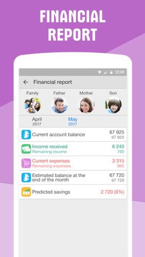 アンドロイドの携帯電話やタブレット用のプログラムPersonal finance: Expense tracker のスクリーンショット。