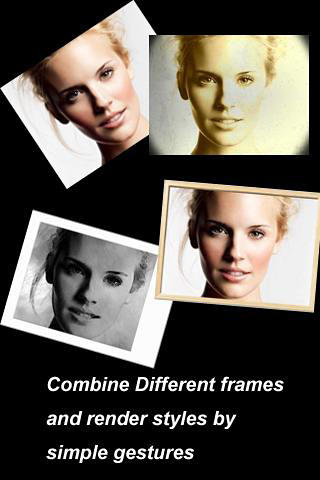Screenshots of Photo painter program for Android phone or tablet.