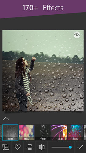 Les captures d'écran du programme Photo studio pour le portable ou la tablette Android.