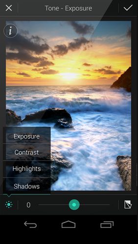 Capturas de tela do programa Just snow – Photo effects em celular ou tablete Android.