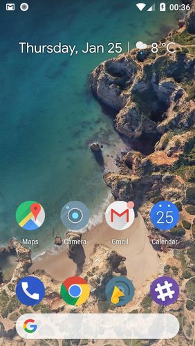 Screenshots of Pixel launcher program for Android phone or tablet.