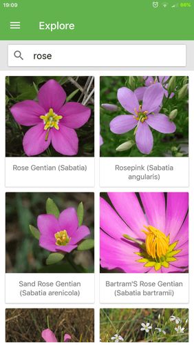 Screenshots des Programms PlantSnap - Identify plants, flowers, trees & more für Android-Smartphones oder Tablets.