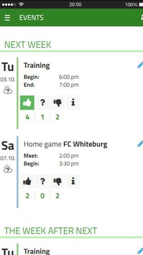 Screenshots of PlayerPlus - Team management program for Android phone or tablet.
