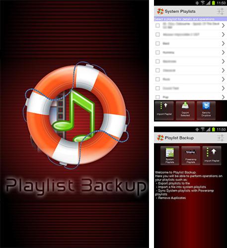 Laden Sie kostenlos Playlist Backup für Android Herunter. App für Smartphones und Tablets.