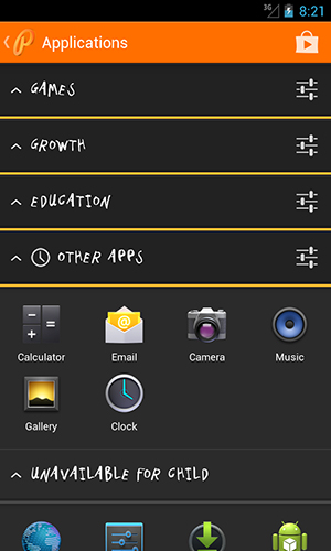 Les captures d'écran du programme Clu balance pour le portable ou la tablette Android.