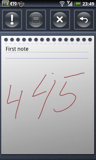 Screenshots of Pocket Note program for Android phone or tablet.