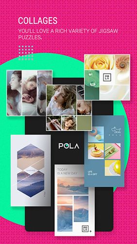 Capturas de tela do programa POLA camera - Beauty selfie, clone camera & collage em celular ou tablete Android.
