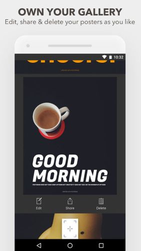 Screenshots des Programms Posteroid für Android-Smartphones oder Tablets.