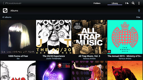 Скріншот програми Poweramp на Андроїд телефон або планшет.