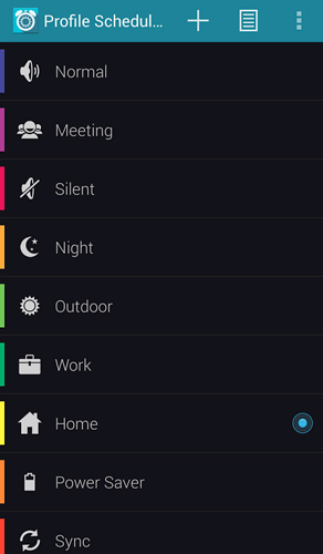 Télécharger gratuitement Profile scheduler pour Android. Programmes sur les portables et les tablettes.