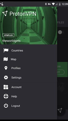 Screenshots des Programms ProtonVPN – Advanced online security for everyone für Android-Smartphones oder Tablets.