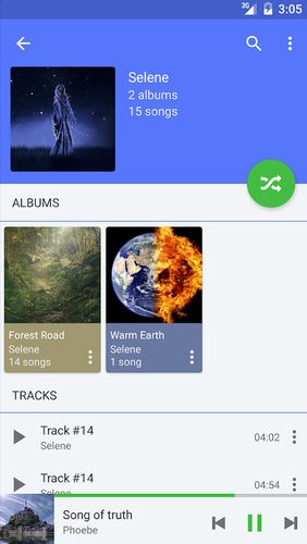 Capturas de tela do programa Pulsar - Music player em celular ou tablete Android.