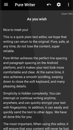 Baixar grátis Pure writer - Never lose content editor para Android. Programas para celulares e tablets.