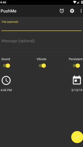 Télécharger gratuitement PushMe - Notification reminder notes pour Android. Programmes sur les portables et les tablettes.