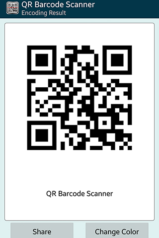 アンドロイドの携帯電話やタブレット用のプログラムQR barcode scaner pro のスクリーンショット。