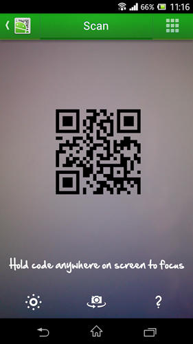 Screenshots of QR droid: Code scanner program for Android phone or tablet.