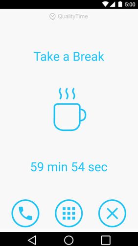 Screenshots of QualityTime - My digital diet program for Android phone or tablet.