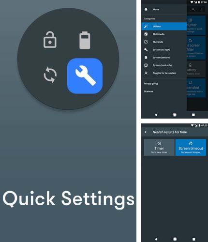Бесплатно скачать программу Quick settings на Андроид телефоны и планшеты.