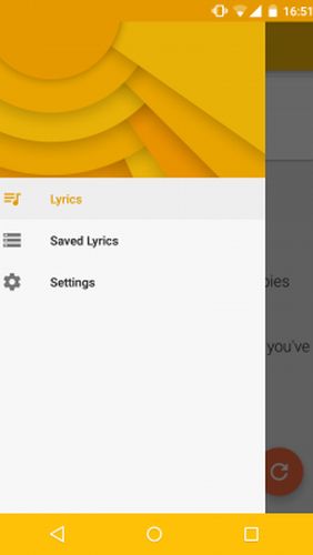 Скріншот програми QuickLyric - Instant lyrics на Андроїд телефон або планшет.