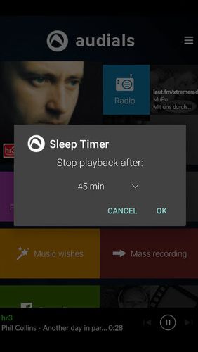Screenshots des Programms Pure music widget für Android-Smartphones oder Tablets.