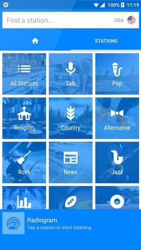 Додаток Radiogram - Ad free radio для Андроїд, скачати безкоштовно програми для планшетів і телефонів.