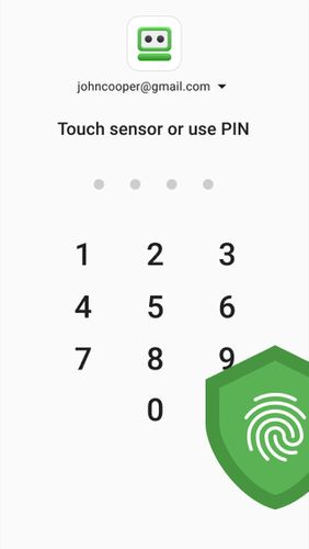 アンドロイドの携帯電話やタブレット用のプログラムRoboForm password manager のスクリーンショット。