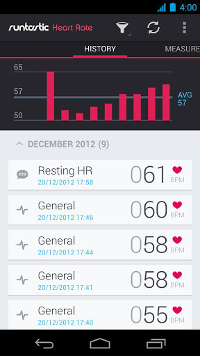 Runtastic heart rate