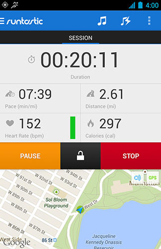 Скріншот програми Runtastic pro GPS на Андроїд телефон або планшет.