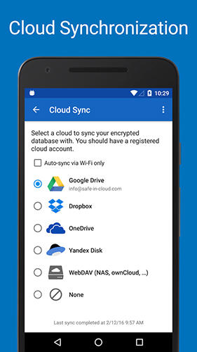 Descargar gratis Safe in cloud password manager para Android. Programas para teléfonos y tabletas.