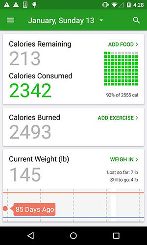 Додаток Calorie counter для Android.