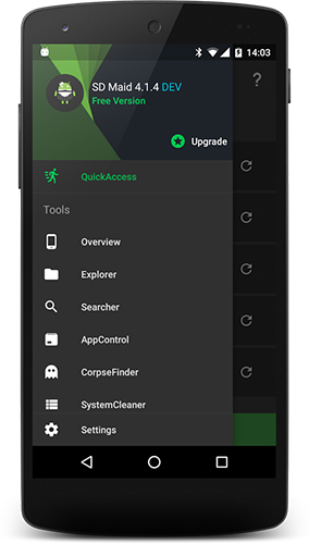 Les captures d'écran du programme Root explorer pour le portable ou la tablette Android.