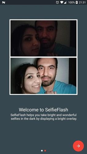 Selfie flash を無料でアンドロイドにダウンロード。携帯電話やタブレット用のプログラム。