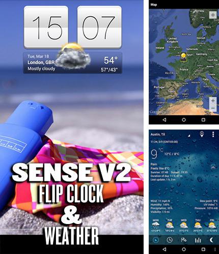Télécharger gratuitement Widget animé d'une montre renversante et des prévisions météo et  pour Android. Application sur les portables et les tablettes.