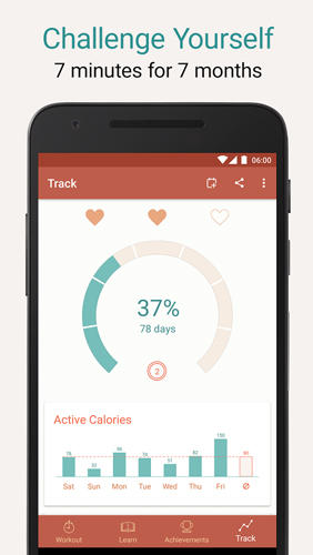 Les captures d'écran du programme Seven: Workout pour le portable ou la tablette Android.