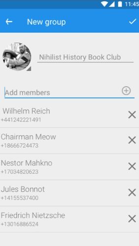 Screenshots of Signal private messenger program for Android phone or tablet.