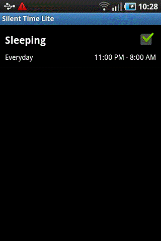Скріншот програми Silent Time на Андроїд телефон або планшет.