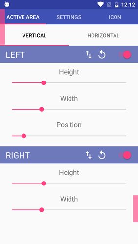 Screenshots of Simple control: Navigation bar program for Android phone or tablet.