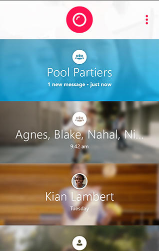 Screenshots of Skype qik program for Android phone or tablet.