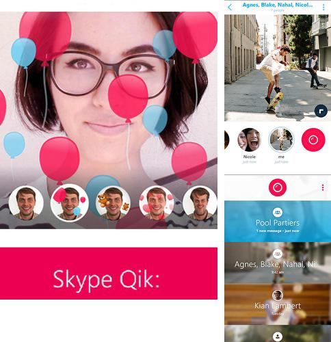 Besides Autodesk: SketchBook Android program you can download Skype qik for Android phone or tablet for free.