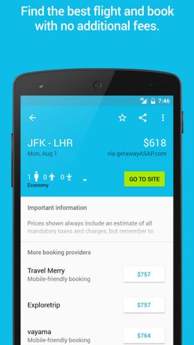 Skyscanner app for Android, download programs for phones and tablets for free.