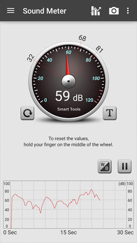 Les captures d'écran du programme Smart Tools pour le portable ou la tablette Android.